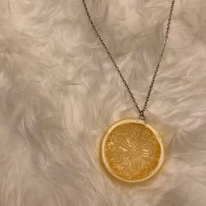 *SALE* 🍋Lemon Necklace with Silver Chain GIRLPOPS